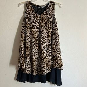 Mamta Animal Print Sleeveless Lagenlook Top